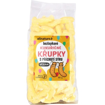 Allnature Bezlepkové Kukuřičné křupky sýrové VEGAN 50 g