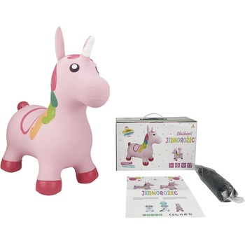 Alltoys zvířátko skákací růžový jednorožec