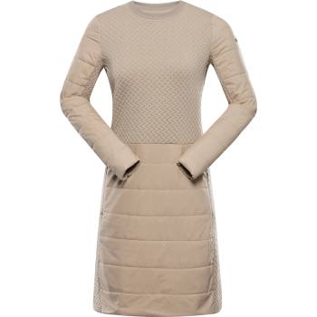 ALPINE PRO OLWA DÁMSKÉ ZATEPLENÉ ŠATY NEUTRÁLNÍ / ZEMITÁ