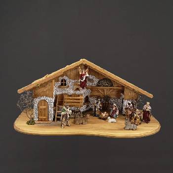 Amadea Dřevěný betlém bez figurek 80 cm