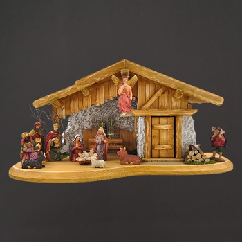 AMADEA Dřevěný betlém s figurkami 50 cm