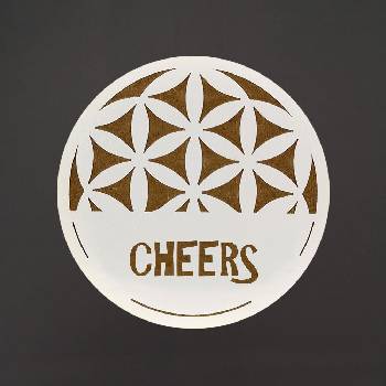 AMADEA Dřevěný podtácek kulatý text Cheers průměr 10,5cm