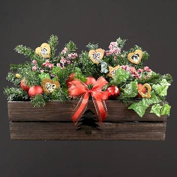 Amadea Dřevěný vánoční truhlík se stromečkem tmavý 62x21,5x17 cm