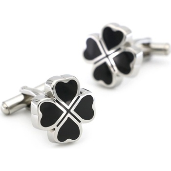 Amparo Miranda manžetové knoflíčky Čtyřlístek černý