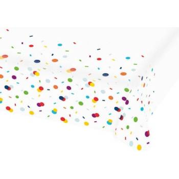 Amscan Papírový ubrus Rainbow Confetti 115x175cm