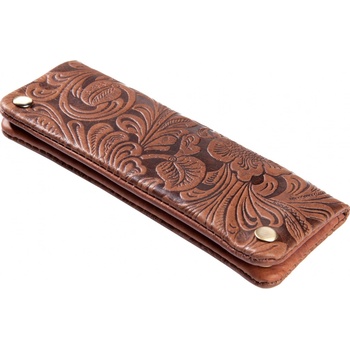 Angelo kožené pouzdro na tabák hnědá ornamentace