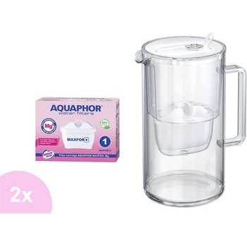 Aquaphor Glass bílá skleněná + 2 ks filtru Maxfor+ Mg