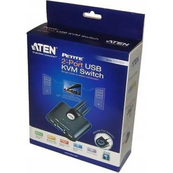Aten CS-22U Datový přepínač 2-port KVM USB mini, 1m kabely, DO