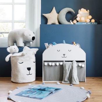Atmosphera for kids Regál na knihy pro děti medvěd TEDDY, 56x30x64 cm