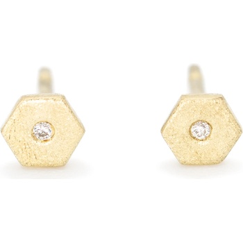 AUREE Zlaté náušnice s mini hexagony s diamanty materiál: bílé zlato 585/1000