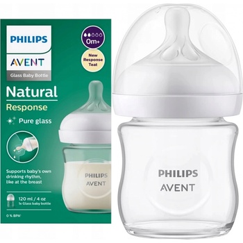 Avent Philips láhev Natural Response skleněná transparentní 120 ml