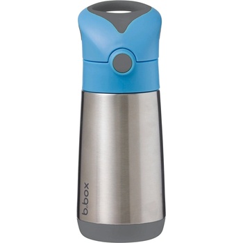 b.box Termoska na pití s brčkem 350 ml modrá / šedá