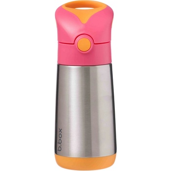 b.box Termoska na pití s brčkem 350 ml růžová / oranžová