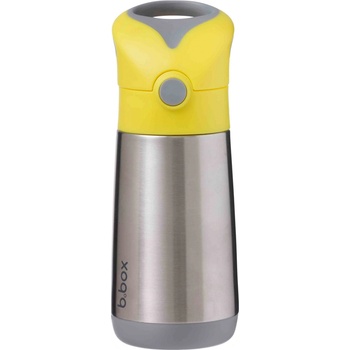 b.box Termoska na pití s brčkem 350 ml šedá / žlutá