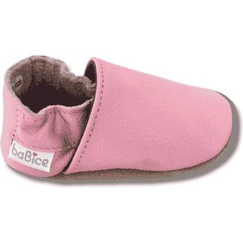 Babice kožené barefoot capáčky BA-057 růžová