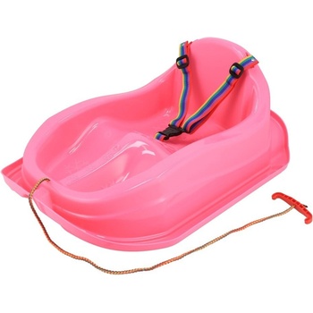 Baby Mix Plastové sáňky s opěradlem MINI růžová