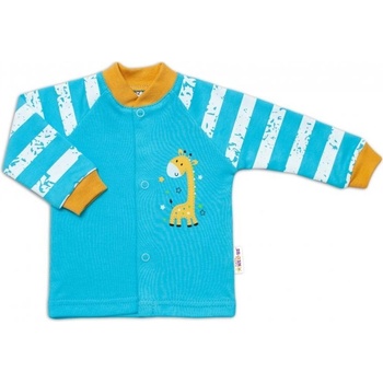Baby Nellys Bavlněná košilka Giraffe tyrkysová