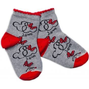 Baby Nellys Bavlněné ponožky Minnie Love šedé
