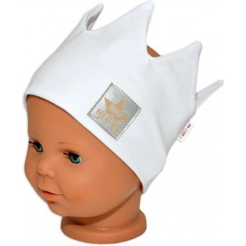 Baby Nellys Hand Made Jarní bavlněná čelenka Korunka bílá