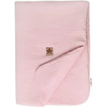 Baby Nellys Mušelínová dečka s výplní pudrově růžová