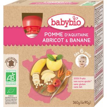 Babybio kapsička Jablko meruňka banán 4 x 90 g