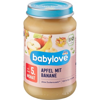 Babylove Bio jablko & banán 190 g