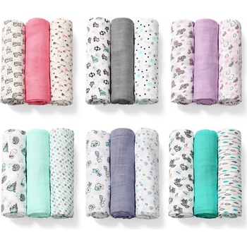 BabyOno Mušelínové 70 x 70 růžová 3 ks