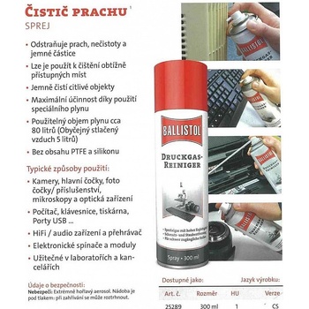 Ballistol Bez prachu stlačený vzduch sprej 300 ml