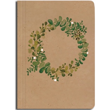 Baloušek Notes nelinkovaný A5 kraft zelený věnec