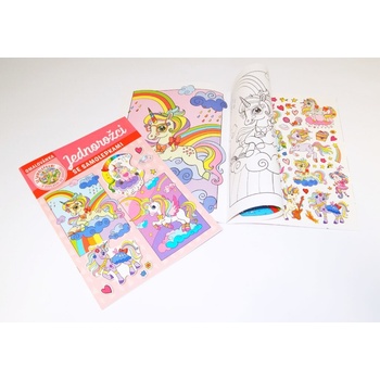 Baloušek Omalovánka A4 se samolepkami Jednorožci BO782