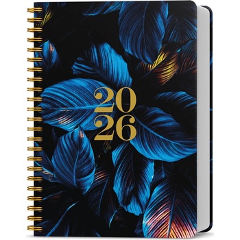 Baloušek Oskar Twin A5 Týdenní 2026 Modré listy