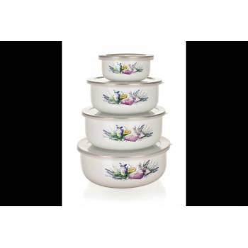 Banquet 8-dílná sada smaltovaných misek LAVENDER 10 x 4,7 cm 14 x 6,1 cm 16 x 6,8 cm 18 x 7,5 cm