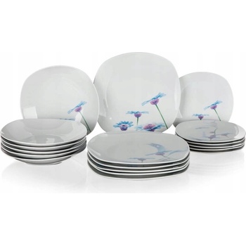 BANQUET Sada talířů BLUE DAISY 18 ks