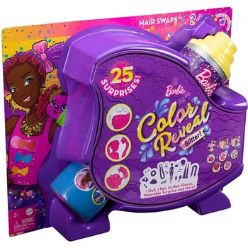 Barbie Color Reveal vlasy herní set fialové vlasy
