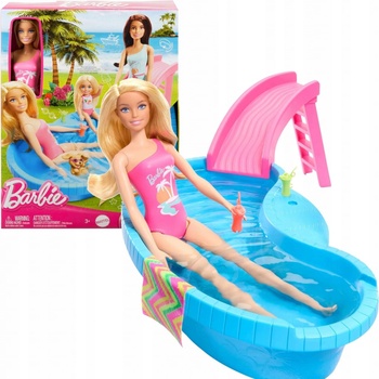 Barbie set s bazénem a doplňky v krabici