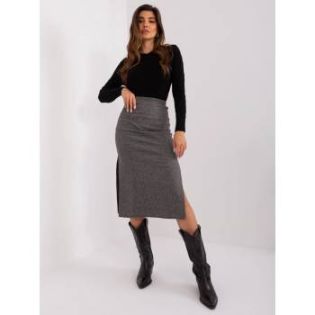 Basic midi sukně s rozparky na bocích lk-sd-509400.87p dark grey