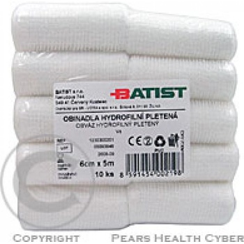 Batist obinadlo hydrofil.pletené nesterilní 6cmx5m/10 ks
