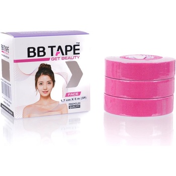BB Tape Face tejp na obličej růžová 5 m x 1,7 cm 3 ks