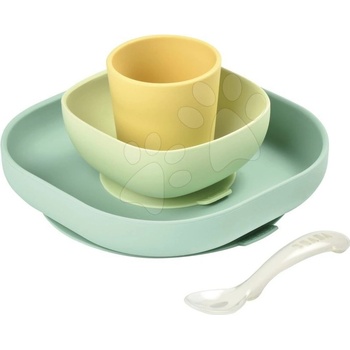 Beaba Jídelní sada silikonová Light.blue 4 dílná