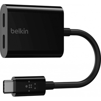 Belkin USB-C adaptér/rozdvojka - USB-C napájení + USB-C audio / nabíjecí adaptér, černá (F7U081btBLK)