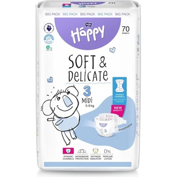 Bella Happy 3 MIDI Big Pack 5-9 kg 70 ks