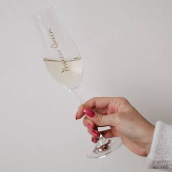 Bella Rose Sklenice Prosecco Queen zlatá barva čirá barva sklo 250 ml