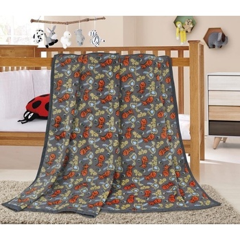 Bellatex dětská deka ELLA dinosaurus šedá