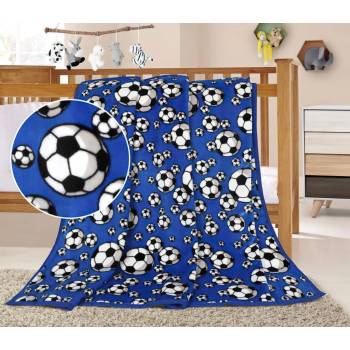 Bellatex dětská deka Ella vzorovaná míč modrý