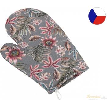 Bellatex Kuchyňská chňapka mučenka - šedá, vínová chňapka 28x18 cm