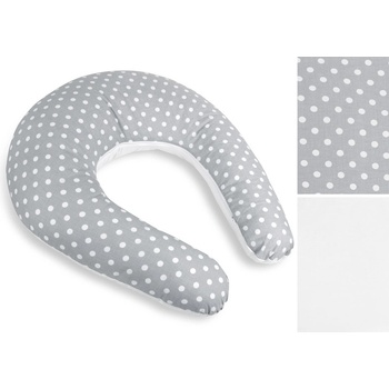 Bellatex Povlak na kojicí polštář na zip Puntík šedá bílá