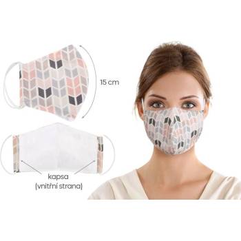 Bellatex Ústní rouška bavlněná na gumičku s vnitřní kapsou paravan 15cm