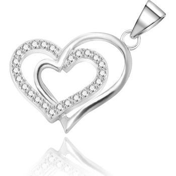 Beneto Originální stříbrný srdíčkový přívěsek AGH514