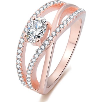 Beneto Růžově pozlacený stříbrný se zirkony AGG331