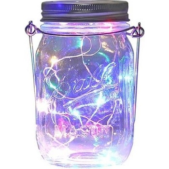 Bezdoteku LEDSolar solární závěsná vánoční sklenice s řetězem multicolor 1 ks iPRO 1W multicolor